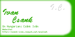 ivan csank business card